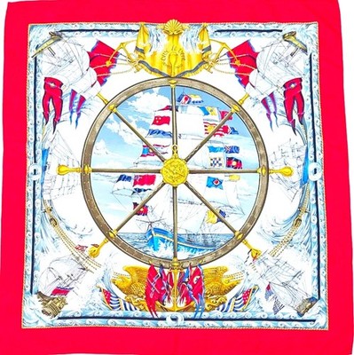 HERMES SILK Scarf Authentic ''Vive Le Vent'' 90 Never WORN BEAUTIFUL  NWT . OOAK