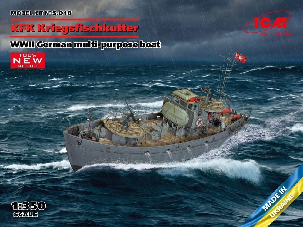 Kriegsfischkutter KFK maquette de bateau militaire allemand Seconde Guerre mondiale 1/350