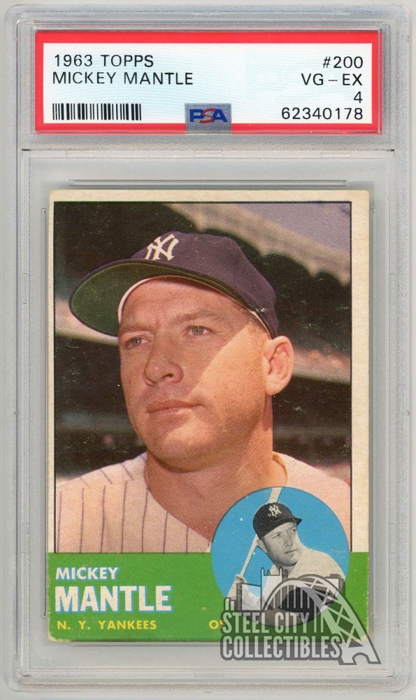 Mickey Mantle 1963 Topps Card #200 PSA 4 VG-EX (178)