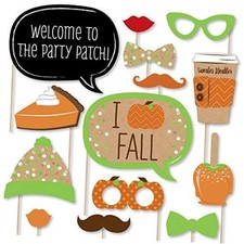 - Fall Photo Booth Prop Kit, DIY Cardstock Props - 20pc Pumpkin Patch