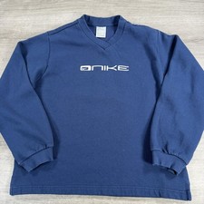 VTG Nike Sweatshirt Kids Large 14 Youth Y2K Blue Pullover Swoosh Logo