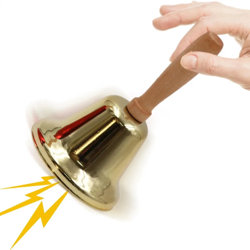 Metall Weihnachtsglocke Holzgriff Dekorationen festlich klingeln - Bild 2 von 3