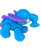 Fisher Price Blue Elephant Amazing Animals Sensory Jointed Click Clack Toy