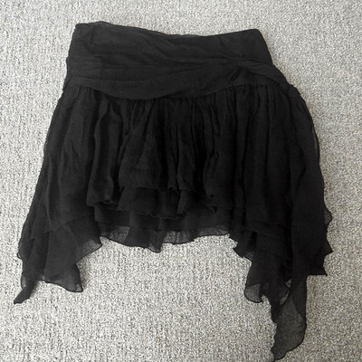 Bebe Vintage Y2K Silk Tiered Ruffle Mini Skirt Bratz Coquette Fairy S Whimsigoth