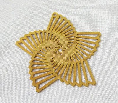 40pcs Five-Point Star Charm Spiral Lines Textured Brass Filigree DIY Findings