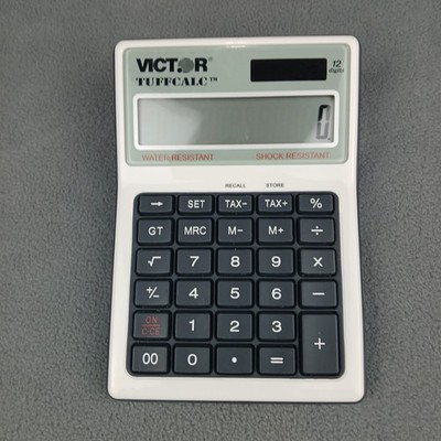 Victor Tuffcalc Desktop Calculator 12 Digit LCD Display Water & Shock Resistant