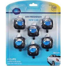 S ZEVZO Ocean Scent Scent Car Air Freshener Clip, 6 Car Freshener Vent Clips,4mL