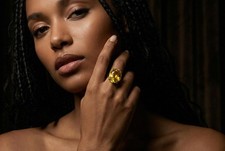 Lemon Quartz Ring Anemone Oval Cut Yellow Stone 14k Gold Filled