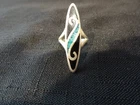 # 783 VINTAGE STERLING SILVER TURQUOISE INLAY RING -SIZE-6