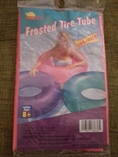 Vintage Sunco Frosted Tire Tube Pool Float- pink 