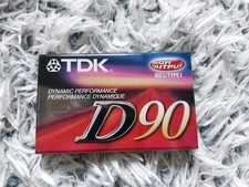 1x TDK D90 Blank Audio Cassette Tape High Output Recording NEW SEALED