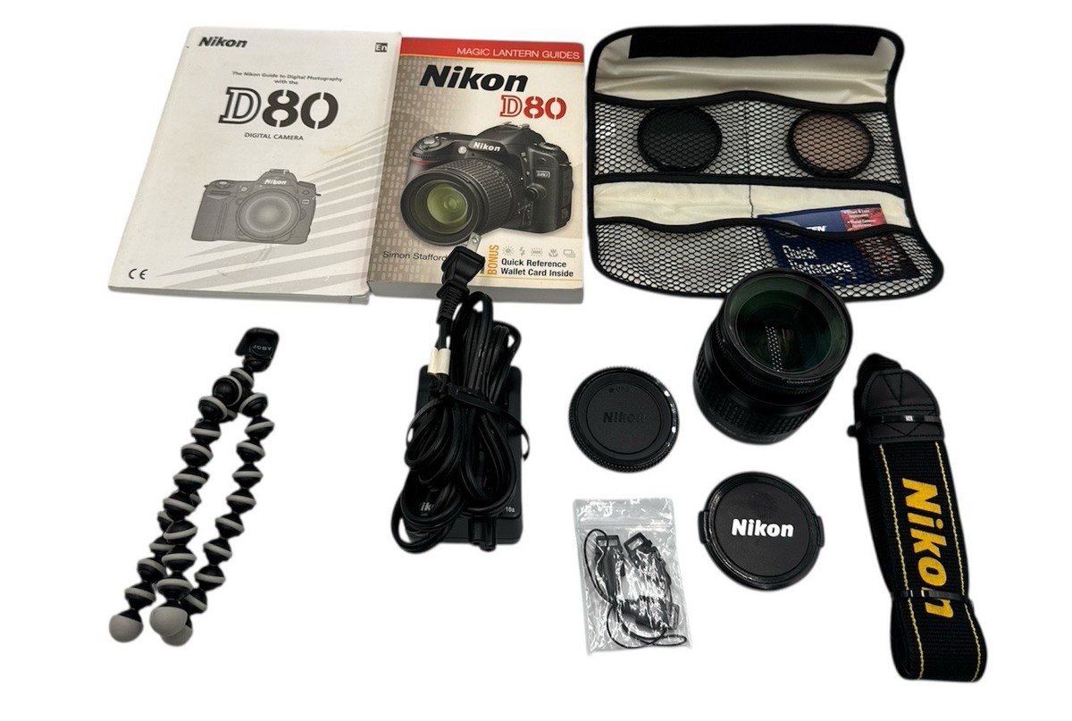 Nikon D80 DSLR Camera Bundle 10.2MP 📸 W/ Accessories - Tested