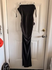 Windsor Women's Black Sleeveless Floor Length Formal Dress Thin Shoulder Straps