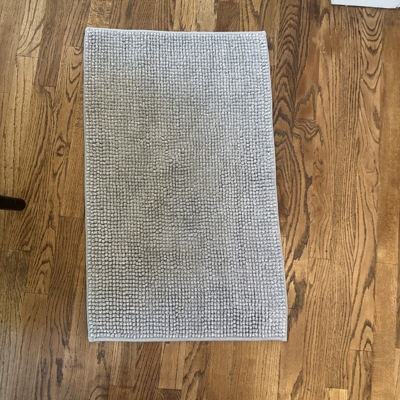 IKEA TOFTBO Gray-White Bath Mat Plush Comfort Meets Quick-Dry Practicality