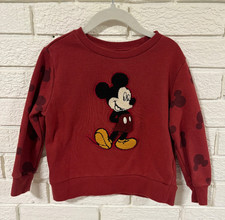 Mickey Mouse Patch Sweatshirt w/a Vintage Style Hook Loop Patch - Boys 3T
