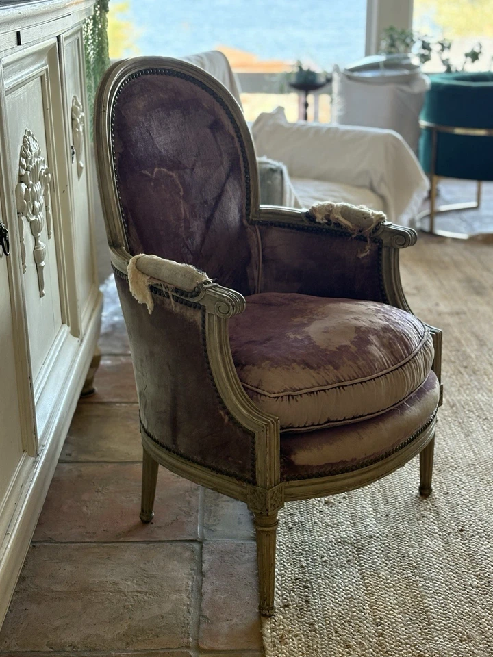 Silla Bergère vintage Luis XVI Foto 3 de 4