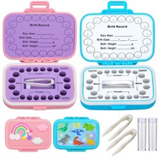2 Pack Tooth Holders for Kids Keepsake, Tooth Fairy Box, First Tooth Keepsake...