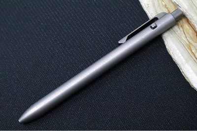 Tactile Turn Side Click Standard Pen - Stonewashed Titanium Handle/Titanium Clip