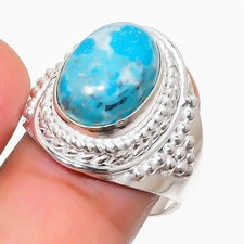 Blur Larimar Gemstone 925 Sterling Silver Jewelry All Size Ring For Gift