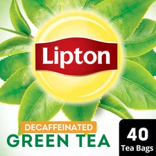Lipton Green Tea Bags, Decaffeinated, 40 Count