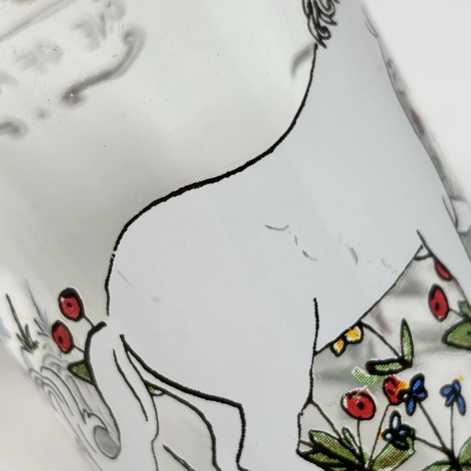 MOLLY HATCH ANTHROPOLOGIE Único Gráfico UNICORNIO Jugo Vidrio Flores RARO Foto 3 de 4