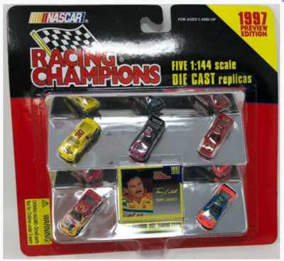5 Drivers 5-Car Set w/Trading Cards 1997 Racing Champions 1/144 NASCAR diecast