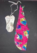 1987 Island Fun Barbie Outfit White Swimsuit Hot Pink Floral Sarong 4061