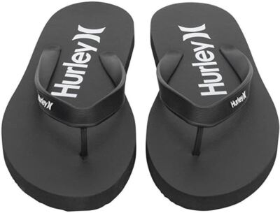 Hurley Mens One and Only Flip Flop Sandals Black and White  display picture 3