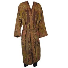 Coat/robe | Jamawar Designer| Full Sleeve| Handloomed| Merino Boiled Wool | Rust