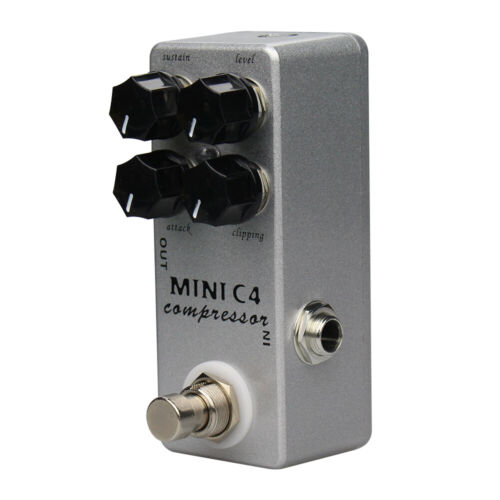 MOSKYAudio Mini C4 Compressor Guitar Effect Pedal True Bypass 4 Functional Knob