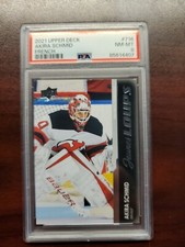 2021 Upper Deck Akira Schmid French Young guns loups PSA 8 rookie Devils