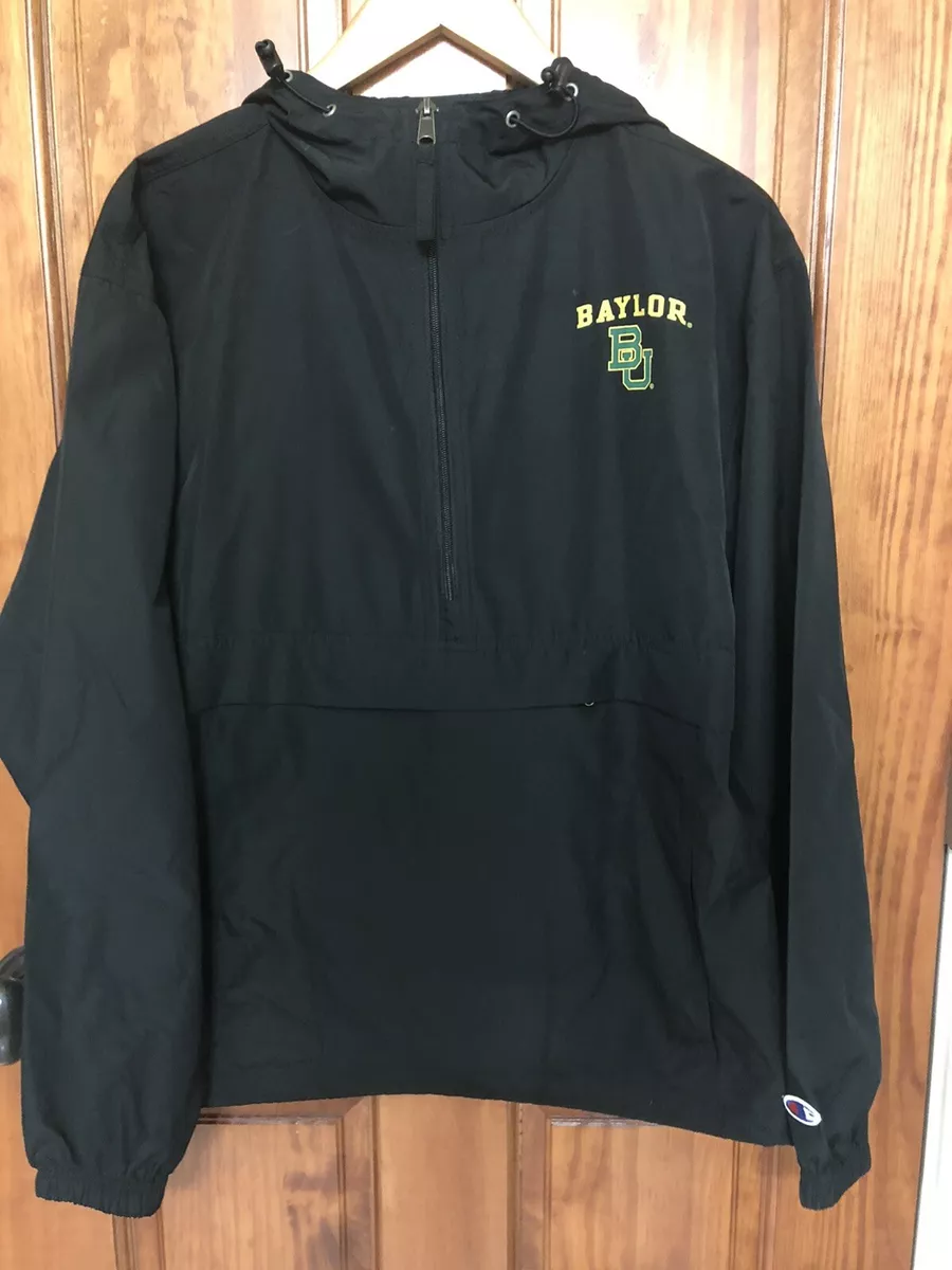 Baylor University S windbreaker black waterproof pullover hooded