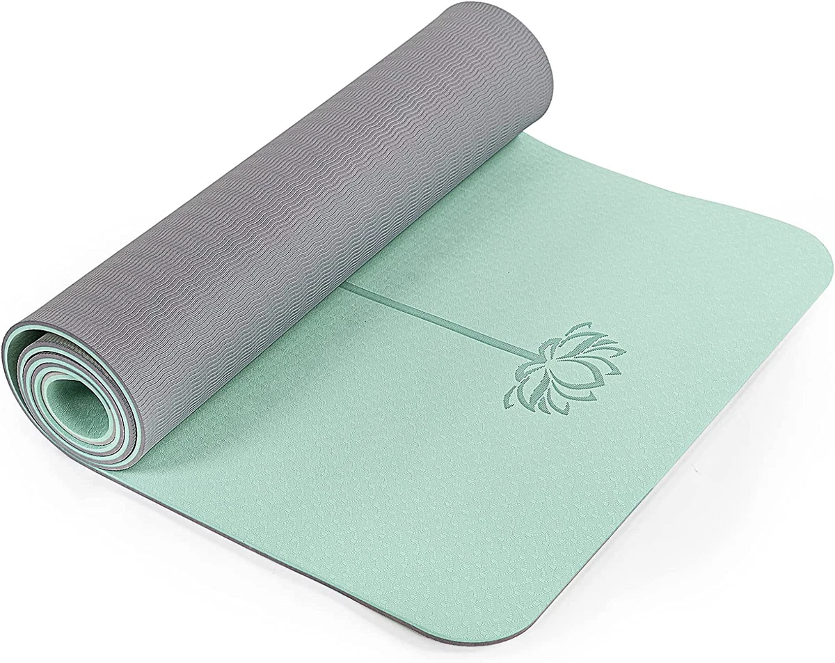 Yoga Mat Non Slip, Pilates Fitness Mats, Eco Friendly, Anti-Tear 1/4″ Thick  Yoga