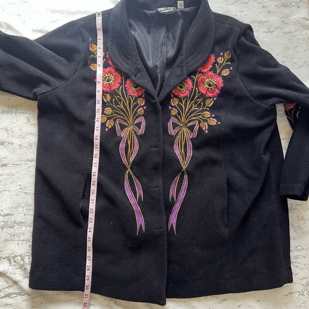Bob Mackie Wearable Art 90s Embroidered Jacket - image 8