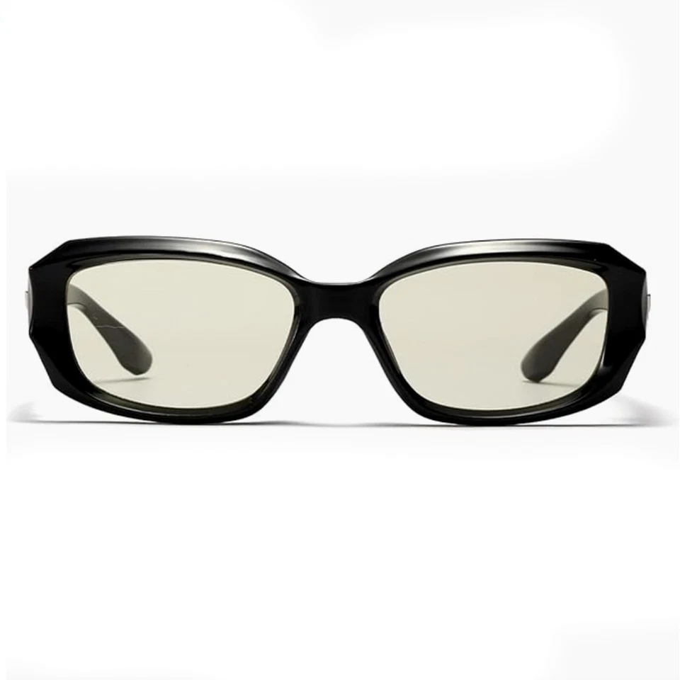 Black Clear Tint Retro Trendy Rectangle Men Women Square Frame Trendy Glasses - Image 3 of 4