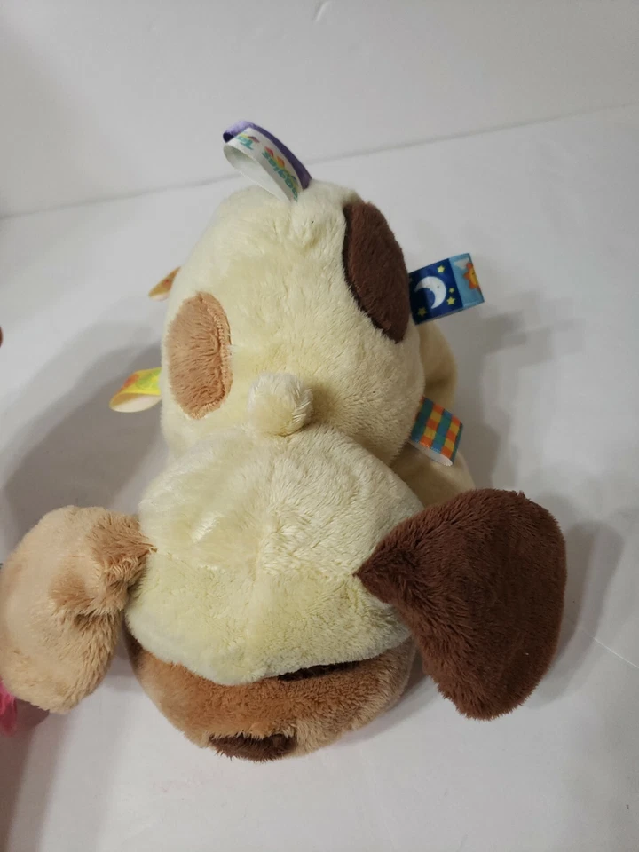 Taggies Cachorro Perro Peluche 11" Lovey Bell Sonajero Seguridad Satén Cinta Etiquetas Suave Foto 2 de 4