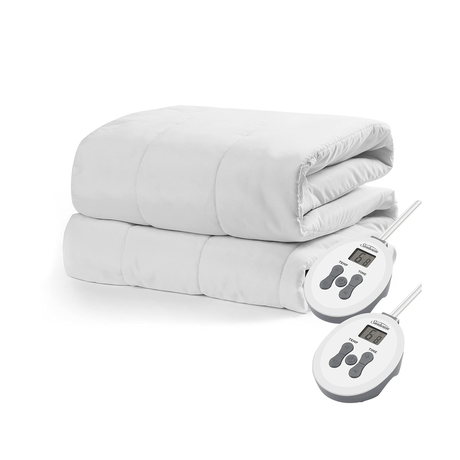 Sunbeam Restful Quilted Heated Mattress Pad Queen White Vertical