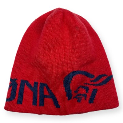 Norrona Vintage Big Logo Wool Beanie Red Hat