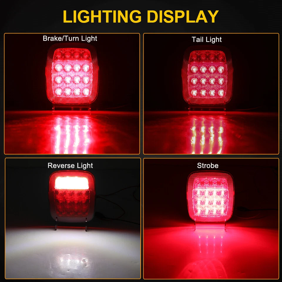 2 件 LED 尾灯后刹车灯转向停止反转适用于吉普牧马人 TJ CJ YJ — 第 2/4 张图片