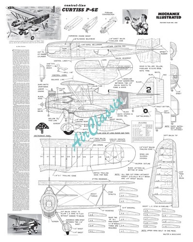 Walt Musciano Plans: Curtiss P-6E Hawk (1949) - Foto 2 di 3