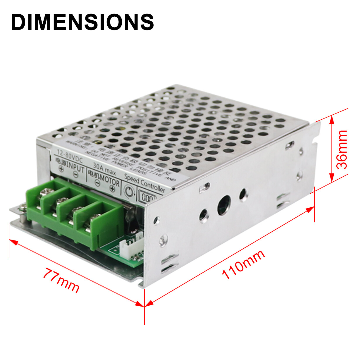 DC 6-60 V 400 W BLDC trifásico DC sin escobillas PWM salón Placa de