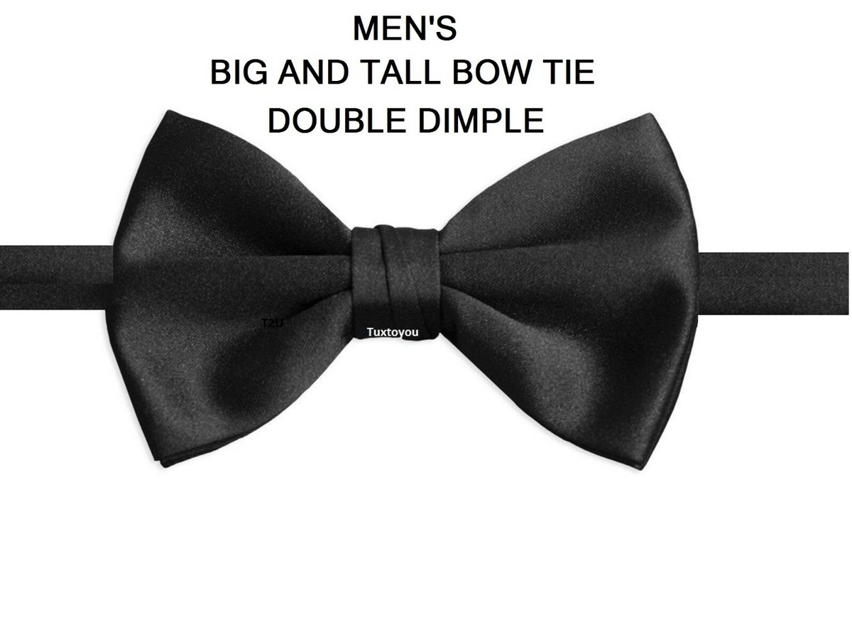 Black Double Dimple Bow Tie Tuxedo Satin adj. 27