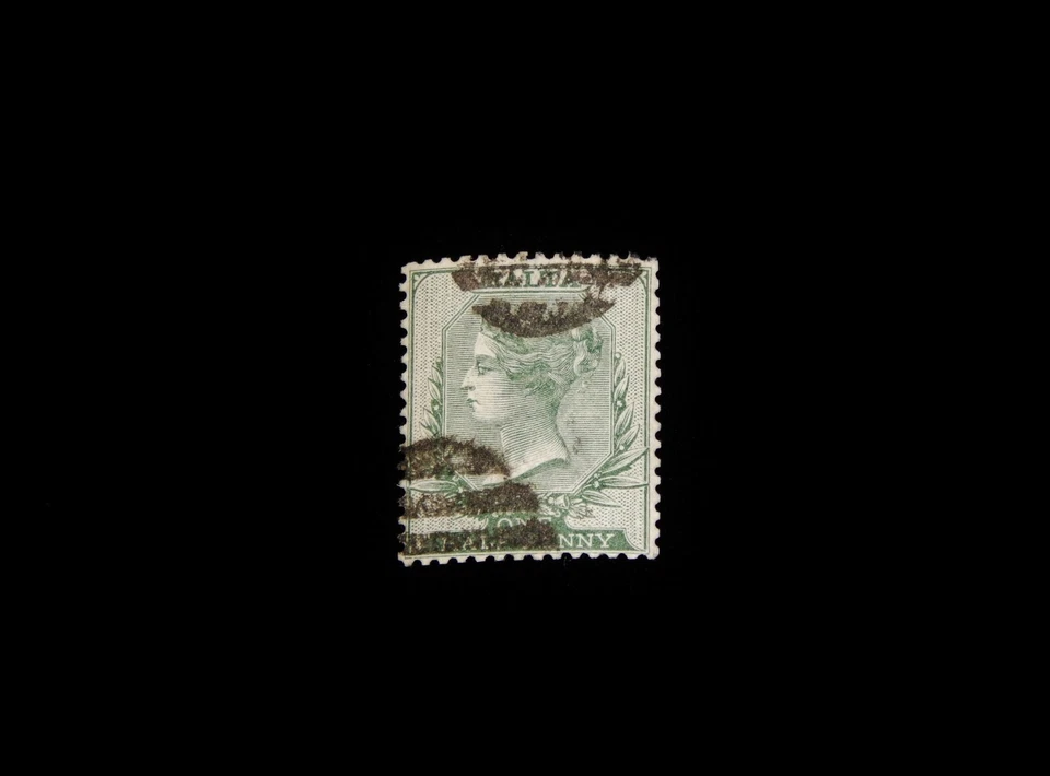 Vintage Stamp, 1885 MALTA QUEEN VICTORIA, 1/2 Penney, Green, Used,British Colony - Image 2 of 3