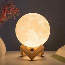 Lampada Lunare da 8cm - luce notturna a LED alimentata a batteria con supporto