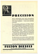 1930 Fulton Iron Works Co. Ad Fulton Diesel Engines To 2000 Hp - St. Louis Mo