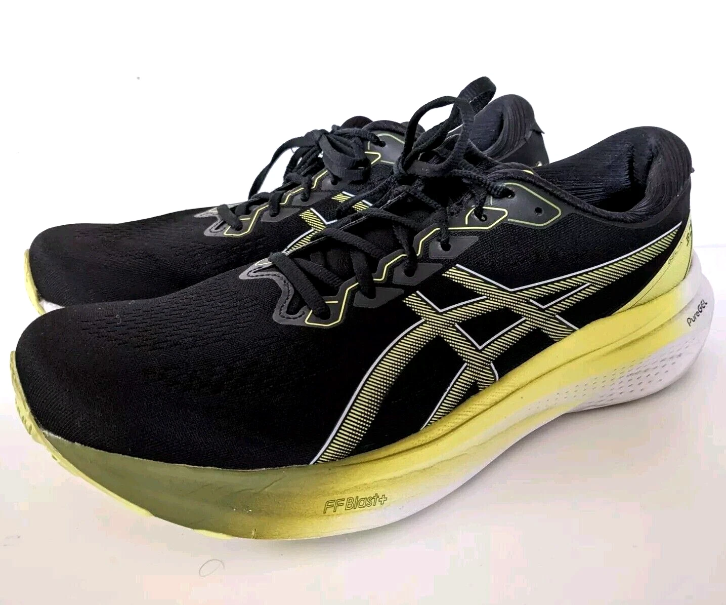 Scarpe da corsa Asics Gel Kayano 30 uomo 14 nero giallo brillante sneakers puro gel