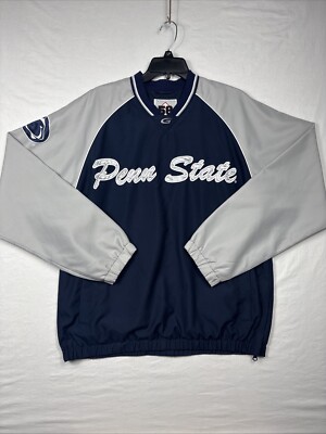Vntg 58 Sports Y2K Penn State Nittany Lions Windbreaker Lined Pullover Men's S