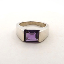 Sterling Silver Natural Amethyst Ring February Birthstone sz6 5gr