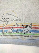 Disney Lion King Pullover Sweatshirt Top Womens Large Gray Simba Pumba Timon