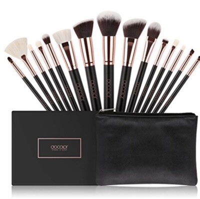 Docolor Rosegold 15 Teile Make-up Pinsel Set mit Tasche